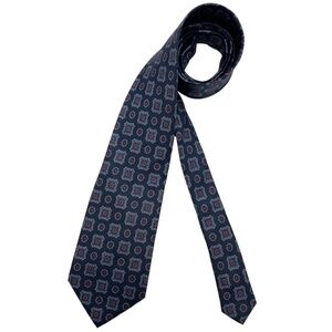 LIBERTY Blue Geometric Silk DESIGNER Tie USA
